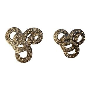 2 Small Celtic Knot Lover's knot Scatter Pins with crystal rhinestones Vintage